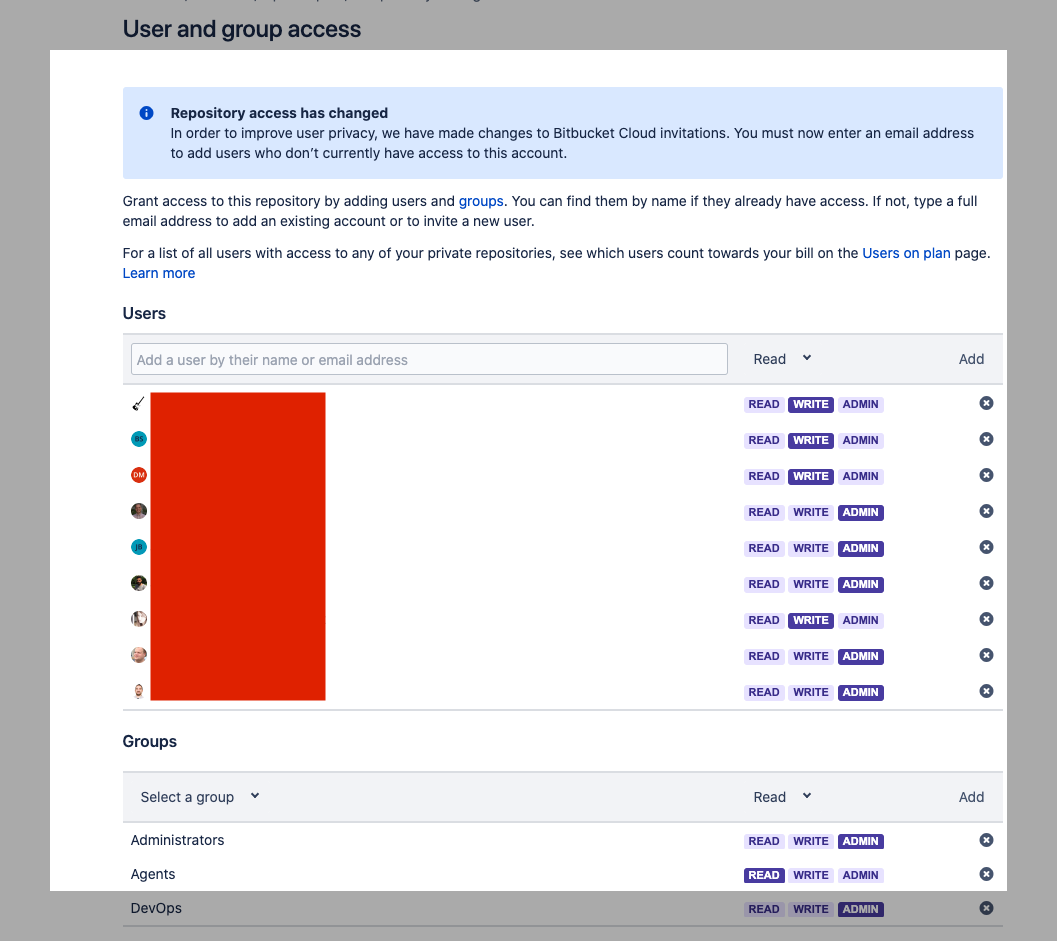 user and group access